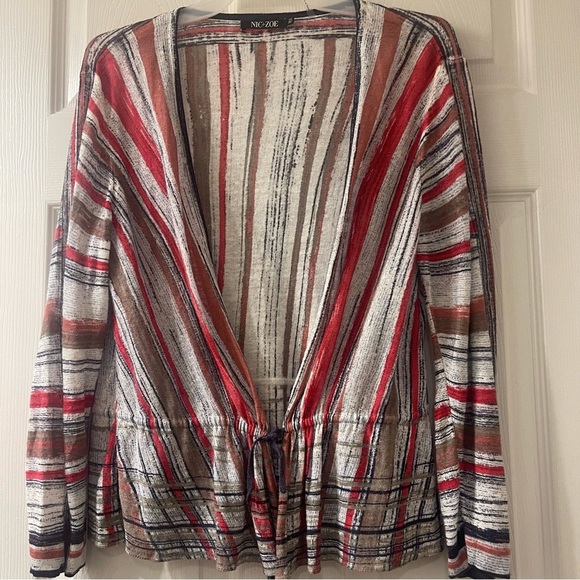 ❤️2/$15 or 3/$21❤️ NIC+ZOE Painted Desert Cardigan, Size Petite Medium - Picture 3 of 12